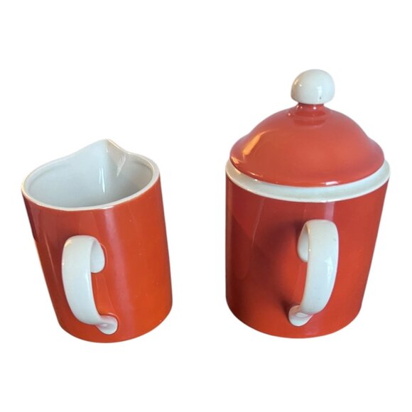 Vintage Fitz and Floyd Terracotta Cream and Sugar Set - Picture 2 of 7